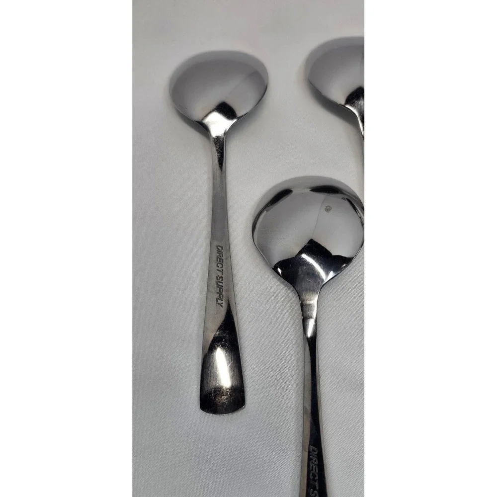 Direct Supply Stainless Steel Soup Spoons Set of 8 Flatware Simple‎ Design